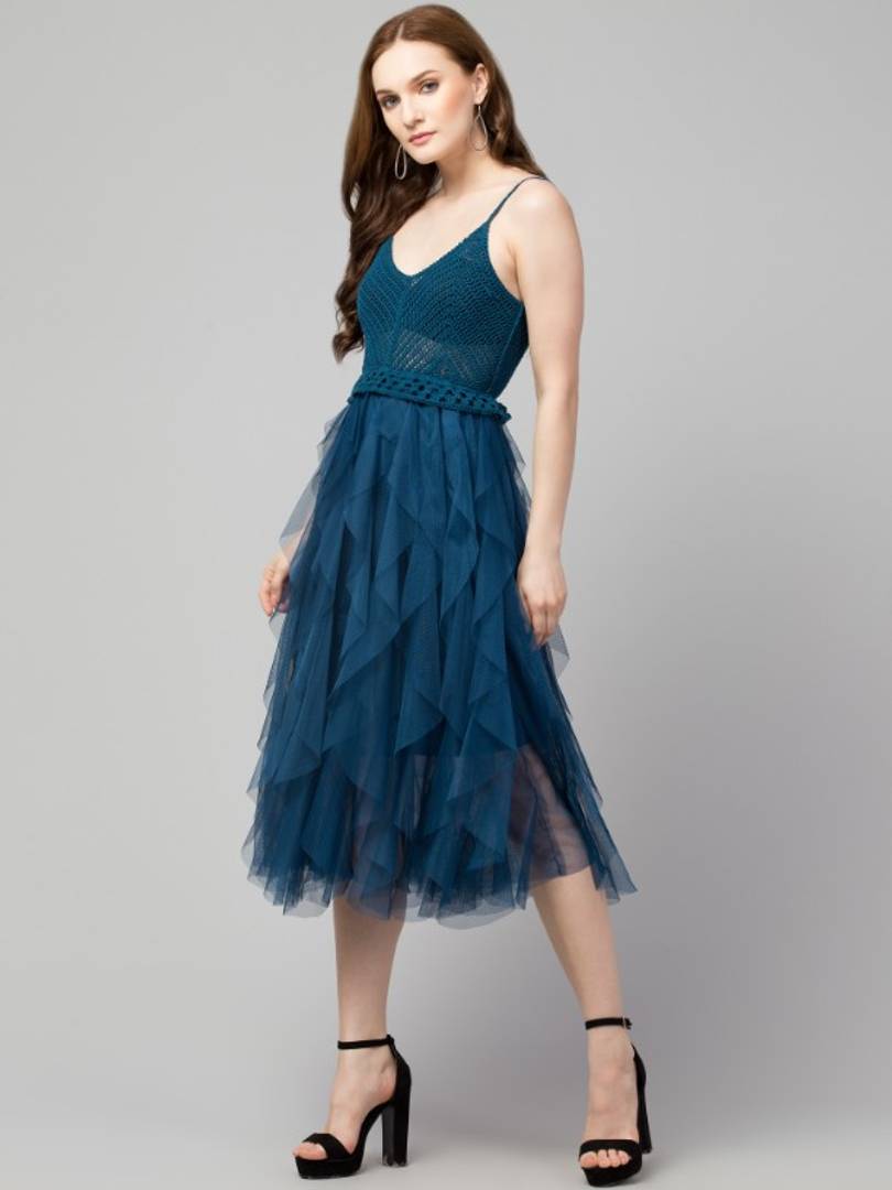 Trendy Crochet Net Dresses